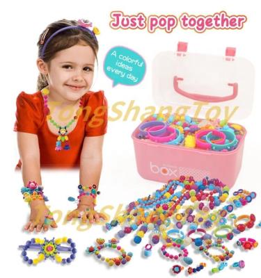 China DIY Jewelry Box Set High Quality Diy Creative Funny Games Pop Beads Set Handmade Craft Kids Toys For Girls for sale