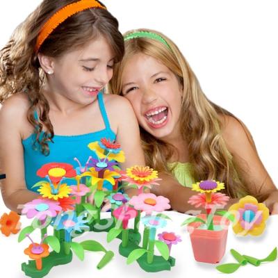 China Building Toy Amazon 46PCS Flower Garden Educational Activity Stem Toys Building Block Toys For Children Toy for sale