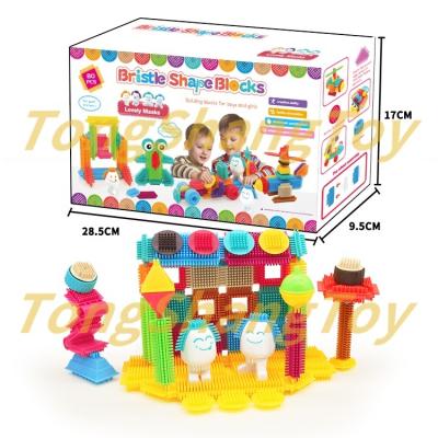 China Hot selling age 3+ novel 80 pcs kids block brick set educational colorful diy plastic toy for sale