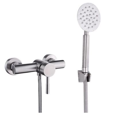 China Without Slide Bar Cheap Bathroom Shower System Faucet Set With Hand Held Rain Shower Head Sprayer for sale