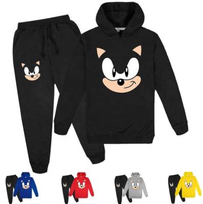 China 2021 5%/95% Spandex Cotton Pullover Hoodie And Harem Pants Casual Clothes Set For 1-14 Y Girls Kids Boys Sonic The Hedgehog Printed Hooded for sale