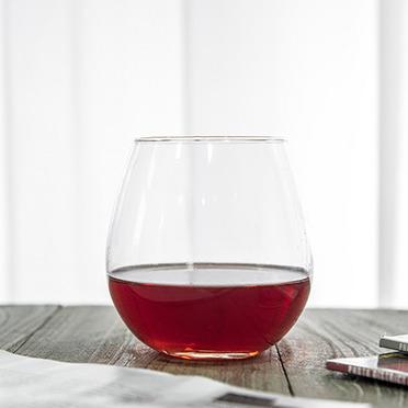 China Crystal Stemless Red Wine Glasses Machine-Blown Clear Lead Free 15 oz Stocked for sale