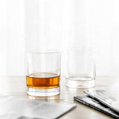 China Stocked Assorted Custom Design Round Whiskey Glass Set Clear Whiskey Glasses for sale