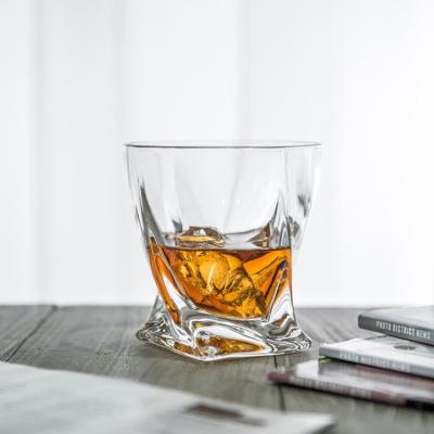 China Wholesale Stocked NOVARE 300ml Lead Free Crystal Twisted Whiskey Glasses for sale