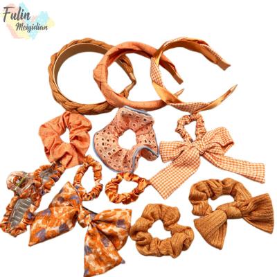 China Hair Clip Hair Decoration Cloth Orange Hair Band Accessory Hair Clip for sale