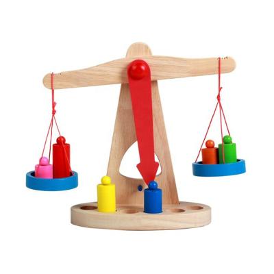 China Montessori Kids Toys Wooden Beam Ladder Children's Ladder with 6 Weights for sale