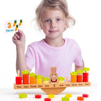 China Montessori Montessori Toys Wooden Ladder Rabbit Balance Counting Toy for sale