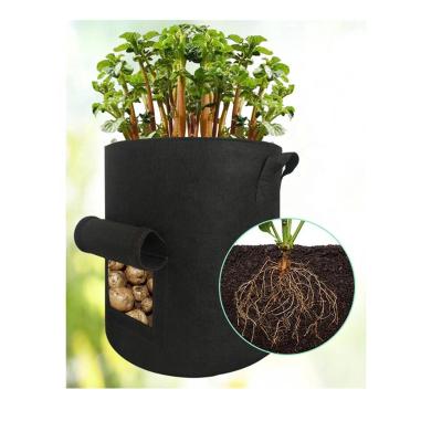 China Plant Fiber 7 Gallon Potato Grow Bag With Fin Plants Growing Container D31 X H36 Cm for sale