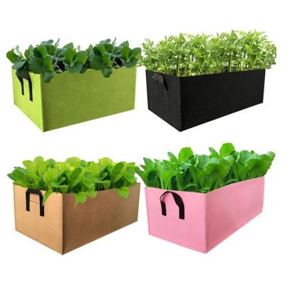 China Plant Fiber Rectangle Shaped Grow Bags Gallon Felt Fabric Custom Pot Grow Bag For Plants for sale