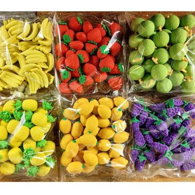 China Eco - Friendly Promotional Novelty Colorful Eraser For Kids Vegetable Fruit Shaped Erasers for sale