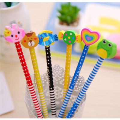 China HB Novelty Crayon Luminous Colorful Pencils With Eraser For Kids Writing for sale