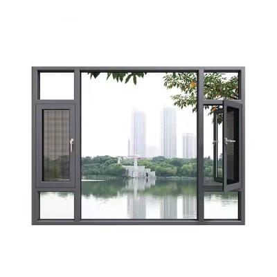 China Black Aluminium Casement Windows Heat Insulation Sound Proof Customized for sale