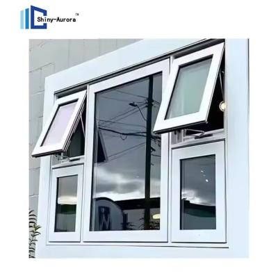 China Vertical Opening Top Hung Aluminium Windows , Large Commercial Awning Window for sale