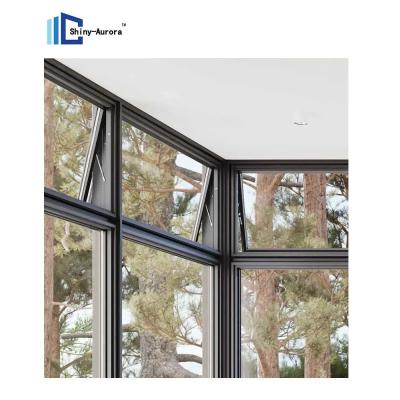 China Residential Awning Window Waterproof Tempered Glass Double Hung Window for sale