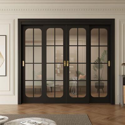 China Composite Aluminium Sliding Glass Door French Style Aluminum Wood Door for sale