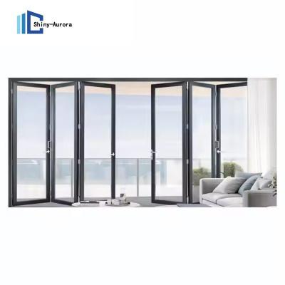 China Aluminium Bi Fold Sliding Doors Custom Internal Folding Glass Doors for sale