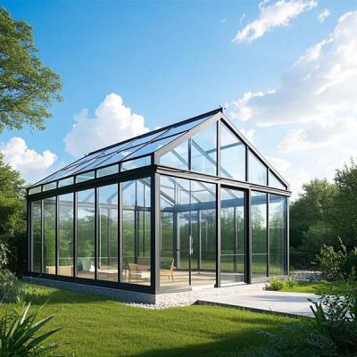 China Custom Aluminium Glas Huis UV Bescherming Buiten Glas Zonnekamer Te koop