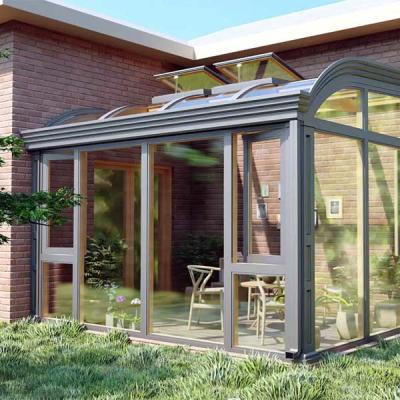 China Single Glass Sun Room Concealed Drainage Sliding Door Sunroom for sale