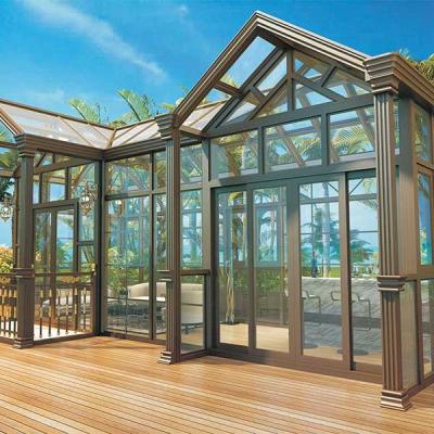 China Sturdy Lightweight Sun Room Customized Tile Floor Sunroom With Sliding Door for sale