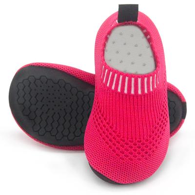 China Light Weight Bedroom Girl Nursery Slippers Knocks Sole Kids Toddler Slippers With Rubber Costom 2020 Fashion Non-slip Knit Shoes for sale