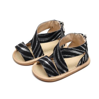 China Fashion flat baby leather anti-slip flat sandals for sale