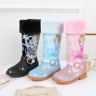 China Little girl's fashion princess boots snow boots 2021 waterproof girls winter biling children's boots new for sale