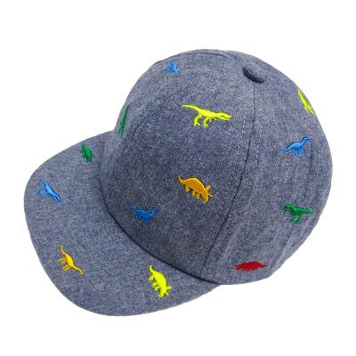 China New picture fashion baseball cap flat hat kids cotton caps boys 5 panels emboridery hat for sale