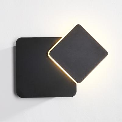 China Other Wholesale Indoor IP20 Square Black Battery Bed Side Wall Mounted Fancy Wall Lamp for sale