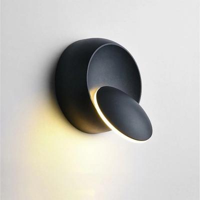 China Other fashion bedroom living room around slim rotatable black white 5w led recessed wall lamp modern for hotel bedroom for sale