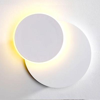 China Modern Rotatable Round Headboard 6W Reading Moon Bathroom Wall Lights Euro Style Bedside Wall Lamps for sale