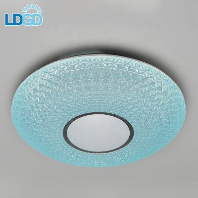 China Residential Blue Round Crystal Cutting 4 Colors Dimmable Suface Mounted LED Ceiling Light With Remote Control for sale