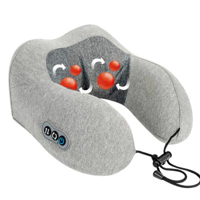 China Anti Dust Electric Mite U Shape Massage Pillow Vibration Play Memory Foam Battery Operated Neck Pillow for sale