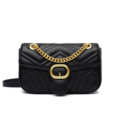 China Fashion A/AA Selling PU Diamond Style Good Quality Designer Shoulder Bag Black Fiery Luxury Famous Brand Black GG Leather Bag for sale