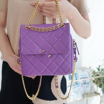 China New style designer real bag lady bags designer famous brands handbag high quality luxury leather purple bag portable wholesale back for sale