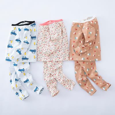 China Breathable Kids Sleepwear Fashion Design Cartoon Printing Autumn Cotton Pajamas Sleepwear Sets For Children for sale