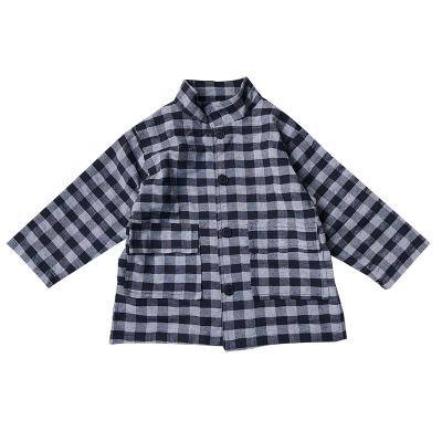 China Anti-pilling 2020 new style children's clothing for boy and girl plaid shirt long style loose coat for sale