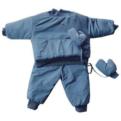 China Wholesale 2019 winter casual boutique children's cotton coat suit with gloves for sale