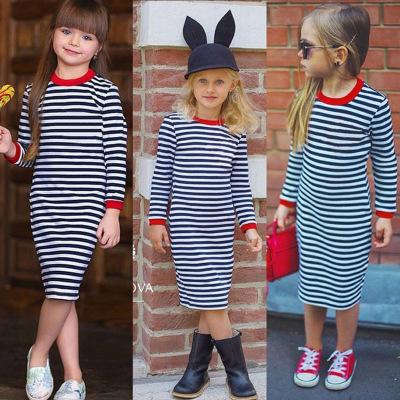 China 2020 Sweet Girls' Dress Long Sleeve Striped Straight Skirt Girls' Princess Fall Skirt Skirt for sale