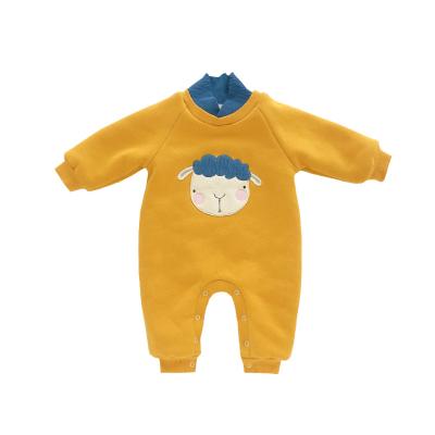 China Comfotable High Quality Winter Clothes Korean Style Plush Embroidery Baby Rompers For Toddlers And Infants for sale