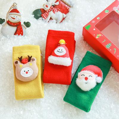 China Hot Selling Thickening Breathable Fleece Children's Cute Christmas Kids Socks Cute Medium Stockings for sale