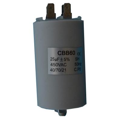 China The AC/Motor manufacturer produces all CBB60 series of long life 25UF 450VAC to run capacitor-AC motor capacitors. for sale