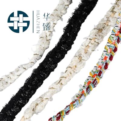 China Viable custom design lace up webbing braided tape for garment tape decorative ribbon for sale