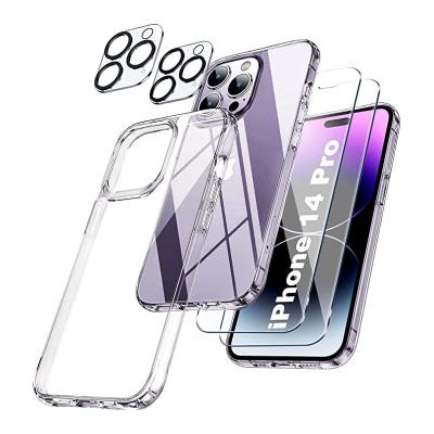 China Shockproof 3 in 1 pcak For Apple iPhone 12 Series Shockproof Anti-Scratch Anti-Shatter Phone Case Set Lens Screen Protector Set for sale