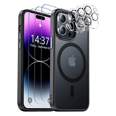 China Shockproof For iPhone 14 13 12 Mobile Phone Wireless Soft Protective Phone Case Set With Screen Glass Protector And Camera Protector for sale