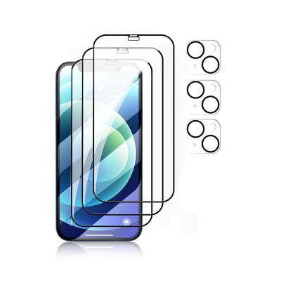 China Easy Install Wholesale 3 Pack 0.3mm Cell Phone 9H HD Tempered Glass 3 Pack 9D Screen Protector For iPhone 11 12 13 14 Pro Max for sale