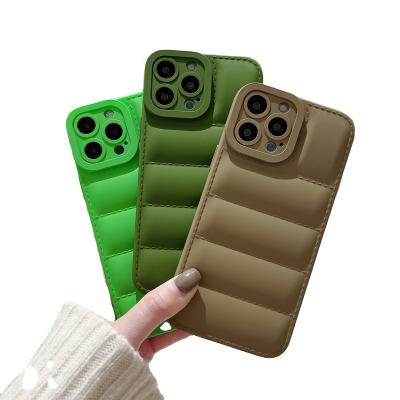 China Hot Selling Shockproof Shockproof Cover Stripper Phone Case For iPhone 13 12 11 Promax XS XR Down Jacket Design Phone Case for sale