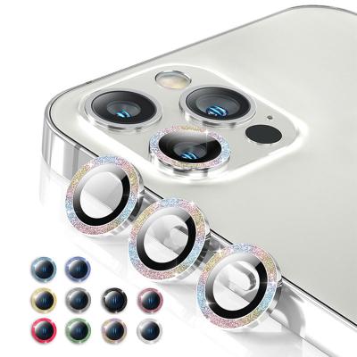 China Scratch Proof Anti Bling Shiny Colorful Diamond Camera Lens Protector Film for Iphone 14 pro 13 12 11 XR 9 8 plus for sale