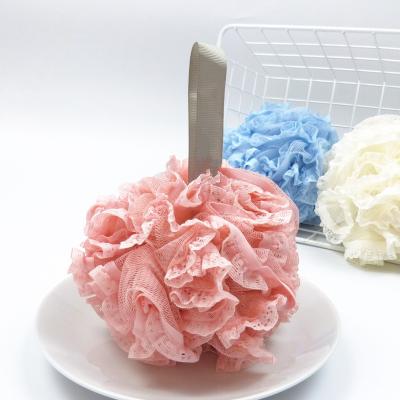 China EXFOLIATE Mesh Soft Body Sponge Bath Materials Pe Lace Materials Luma Korea Natural Bath Ball Salt Bath Ball for sale