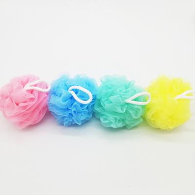 China EXFOLIATE Custom Luma Logo Bath Sponge Shower Mesh Pouf Exfoliating Beautiful Sponge Loofah Shower Sponge Bath Ball for sale