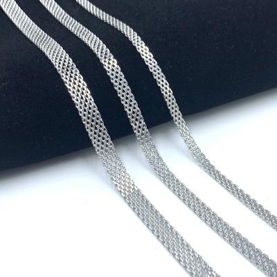 China TREND Hip Hop Jewelry High Quality Chunky Necklace Strendy Choker Gifts USENSET of 4MM 6MM 8MM Mesh Chain Stainless Steel Necklace for sale